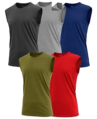 Blu Rock Men's 5-Pack Slim-Fit Sleeveless Muscle T-Shirt
