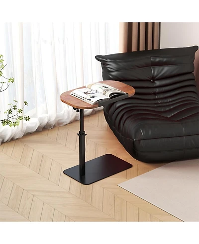 gaomon C Shaped End Table for Couch, 15.75"-31.5" Height Adjustable Side Table, Adjustable Armrest Tv Tray, Swivel Side Tables Sofa Trays fo