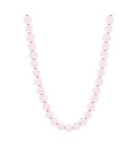 The Lovery Rose Quartz Knotted Bead Necklace 14K Gold