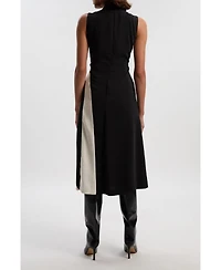 Karen Millen Women's Sculptural High-Neck Pleated Midi Dress