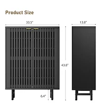 gaomon 6-Tier Shoe Cabinet with Doors, Wooden Shoe Storage Cabinet Organizer, Louvered Doors, Freestanding Narrow Entryway & Hallway Shoe Rack