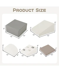 Mecale 6-Piece Soft Play Set for Toddlers with Climbing Triangle and Ramp