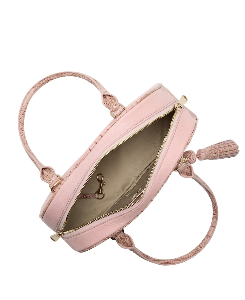 Brahmin Angie Double-Zip Leather Medium Satchel Bag