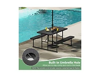 Slickblue Outdoor Picnic Table Bench Set for 2–4 People, Rectangular