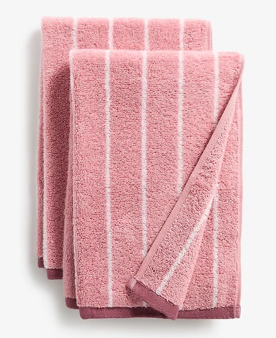Arch Studio Quick Dry Striped Hand Towel, Set of 2, Macy's Exclusive