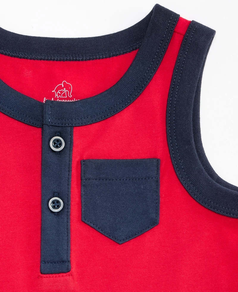 First Impressions Baby Boys' Solid Cotton Henley Tank Sunsuit, Macy's Exclusive