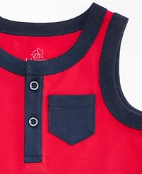 First Impressions Baby Boys' Solid Cotton Henley Tank Sunsuit, Macy's Exclusive