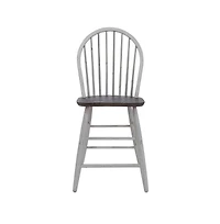 Liberty Furniture Farmhouse Windsor Back Counter Chair in Two Tone Wood Tone Top