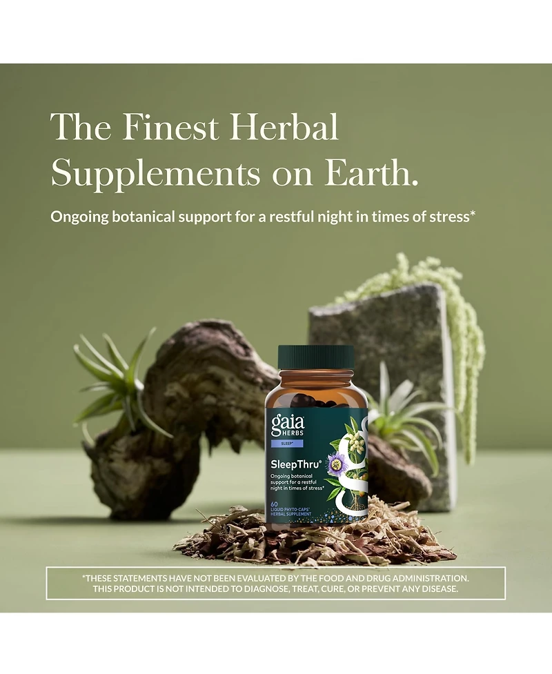 Gaia Herbs SleepThru - Natural Sleep Support Supplement with Organic Ashwagandha Root, Organic Magnolia Bark, Passionflower