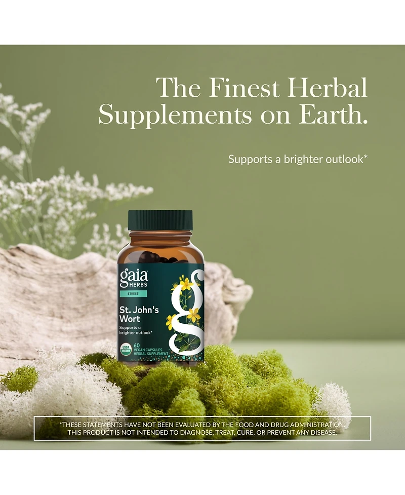 Gaia Herbs St. John's Wort - Natural Stress Support Supplement - With St. John's Wort