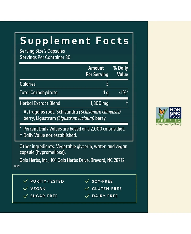 Gaia Herbs Astragalus Supreme - Immune and Antioxidant Support Herbal Supplement - With Astragalus Root, Schisandra Berry, and Ligustrum
