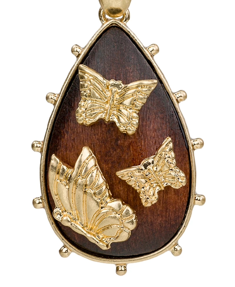 Patrica Nash Gold-Tone Plated Butterflies Teardrop Earrings