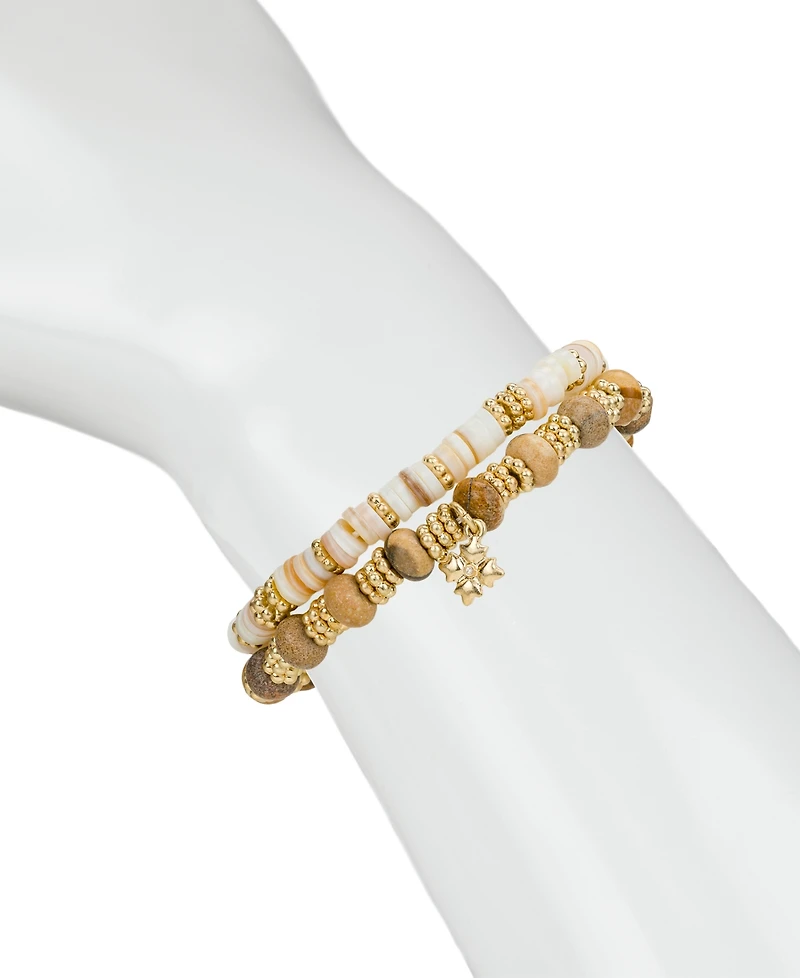 Patrica Nash Gold-Tone Plated Wood Butterfly Stretch Bracelet Set