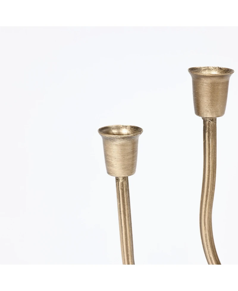 LuxenHome Metal 3-Taper Candle Holder Tabletop Sculpture