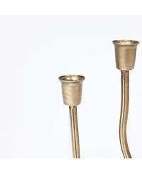 LuxenHome Metal 3-Taper Candle Holder Tabletop Sculpture