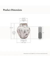 LuxenHome Rustic Gray with Weathered White Finish -Inch Tall Stoneware Vase for Farmhouse Decor