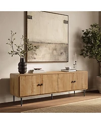 LuxenHome 64.5" Modern Tv Stand for Living Room, Wood Tv Console for TVs up to 70", Media Console Cabinet