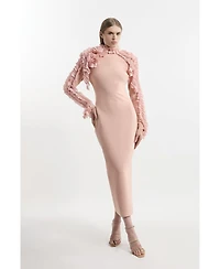 Karen Millen Women's Bandage Rosette Midi Detail Dress