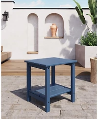 gaomon TrailBlaze 18 X 15 in Adirondack Square Outdoor Side Table,2-Tier Storage Patio Side Table