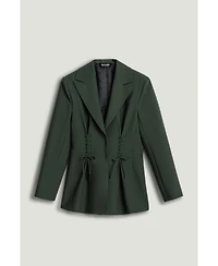 Nocturne Women's Lace-Up Waist Tailored Blazer