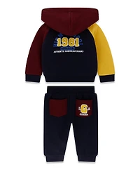 Guess Baby Boys' Long-Sleeve Zip-Up Sweatshirt and Sweatpant, 2-Piece Set