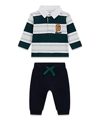 Guess Baby Boys' Long-Sleeve Knit Rugby Top and Sweatpant Set, 2-Piece Set