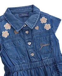 Guess Baby Girls' Slub Denim Dress and Matching Bloomer