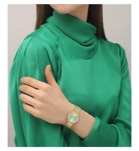 Lacoste Women's Crocodelle Gold Tone Stainless Steel Textured Mesh Bracelet Watch, 28mm