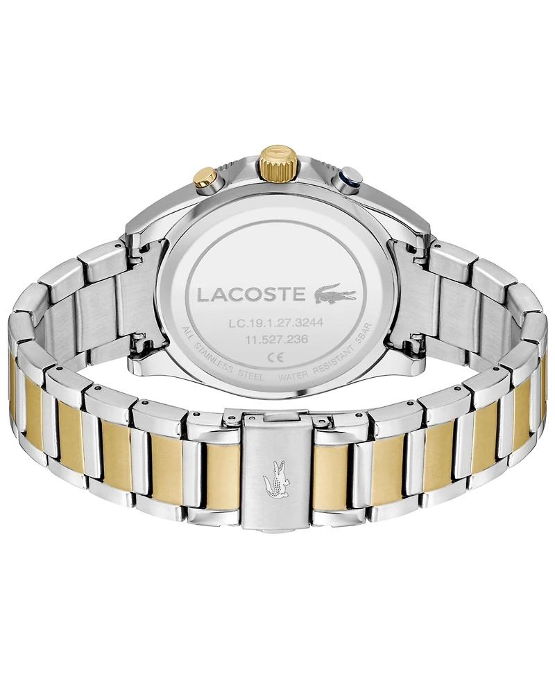 Lacoste Men's Mainsail Two Tone Stainless Steel Bracelet Watch, 43mm