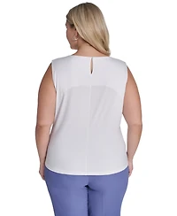 Calvin Klein Plus Printed Pleated Camisole Top