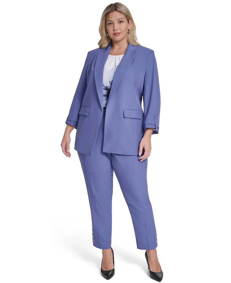 Calvin Klein Plus Open Front Notch Collar Jacket