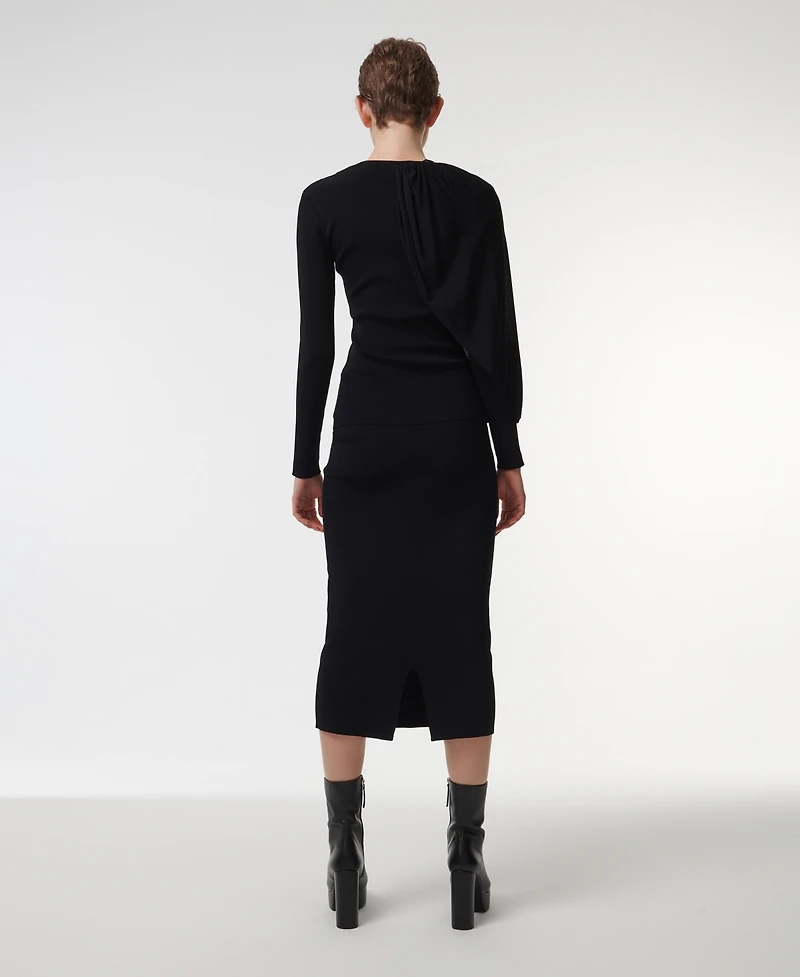 Leem Women's Knitted Scarf Detail Top