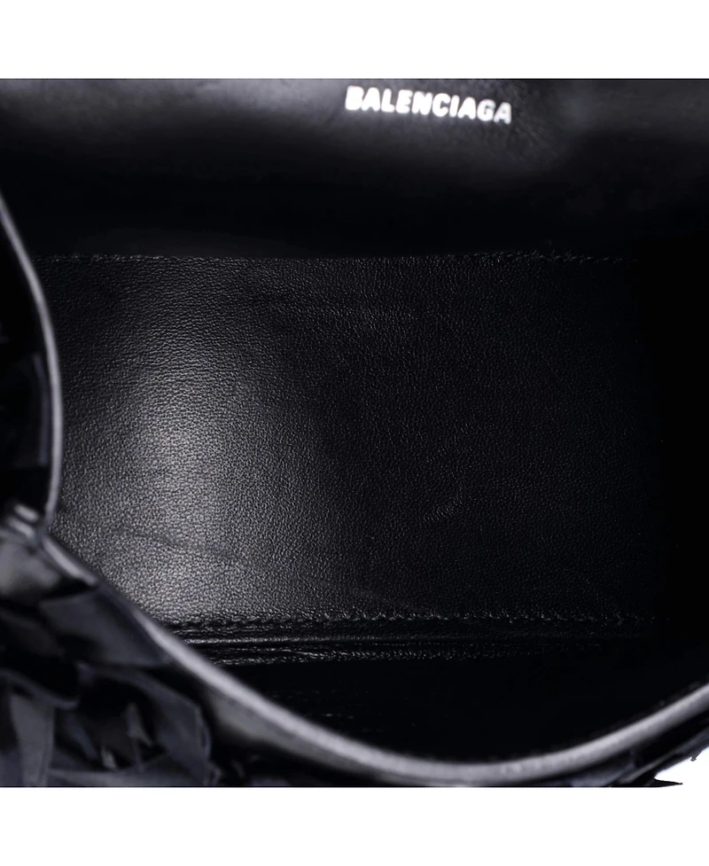 Pre-Owned Balenciaga Xs Hourglass Top Handle Bag Satin Ribbon Embellished