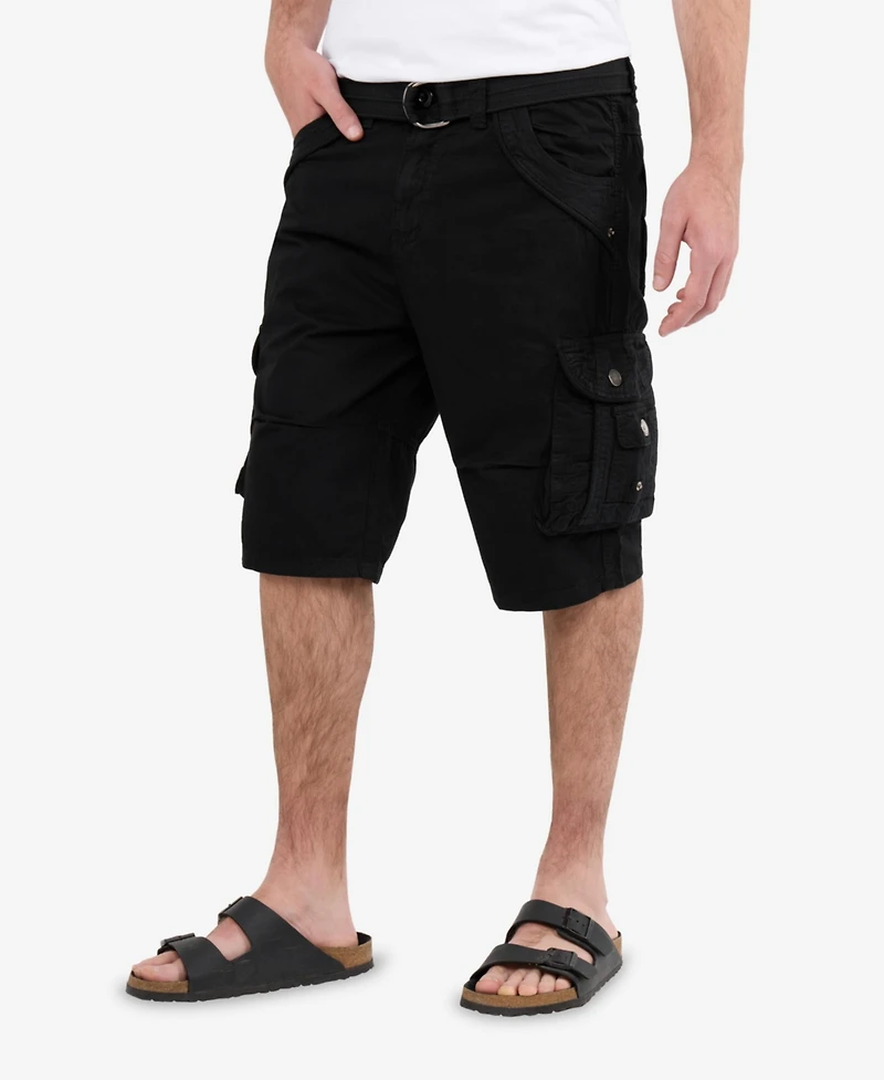 X-Ray Men's Belted Double Pocket Cargo Shorts