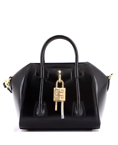 Pre-Owned Givenchy Mini Antigona Lock Bag Leather