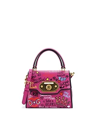 Pre-Owned Dolce & Gabbana Mini Welcome Top Handle Bag Printed Leather