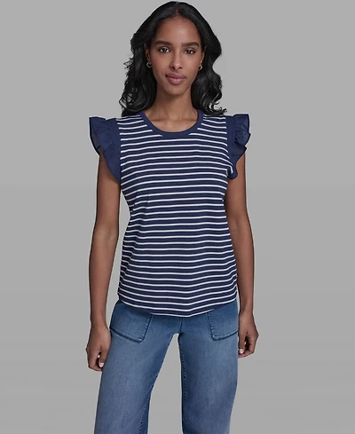 Karl Lagerfeld Paris Women's Sleeveless Crewneck Knitted Top