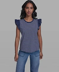 Karl Lagerfeld Paris Women's Sleeveless Crewneck Knitted Top