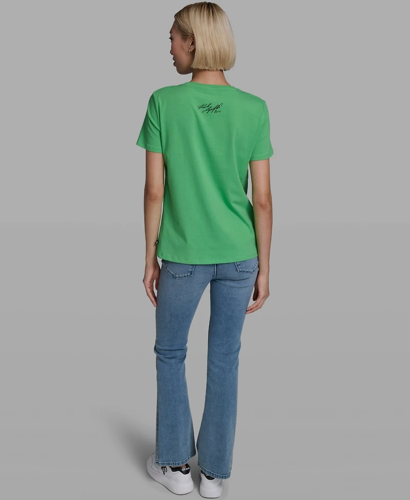 Karl Lagerfeld Paris Women's Short-Sleeve Crewneck T-Shirt