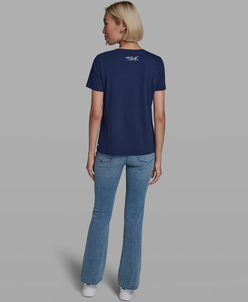 Karl Lagerfeld Paris Women's Short-Sleeve Crewneck T-Shirt