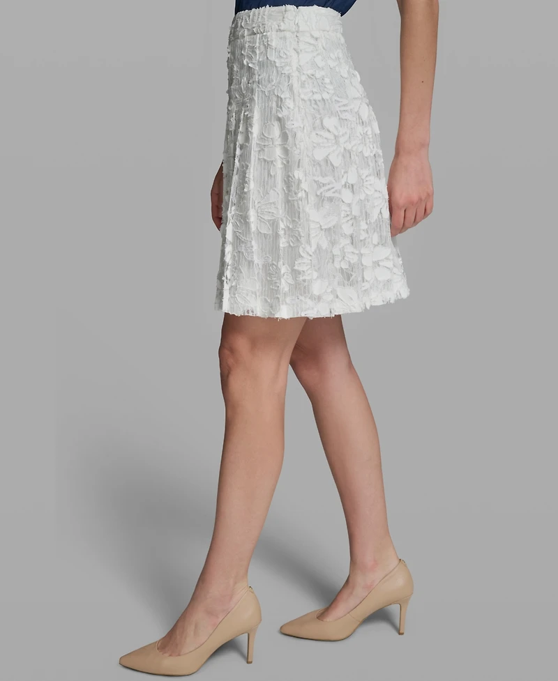 Karl Lagerfeld Paris Women's Laced Pleated Midi Skirt