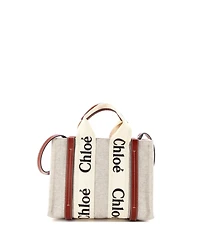 Pre-Owned Chloe Small Woody Convertible Tote Canvas with Leather