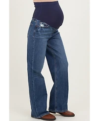 Pinkblush Maternity Navy Dark Wash Wide Leg Jeans