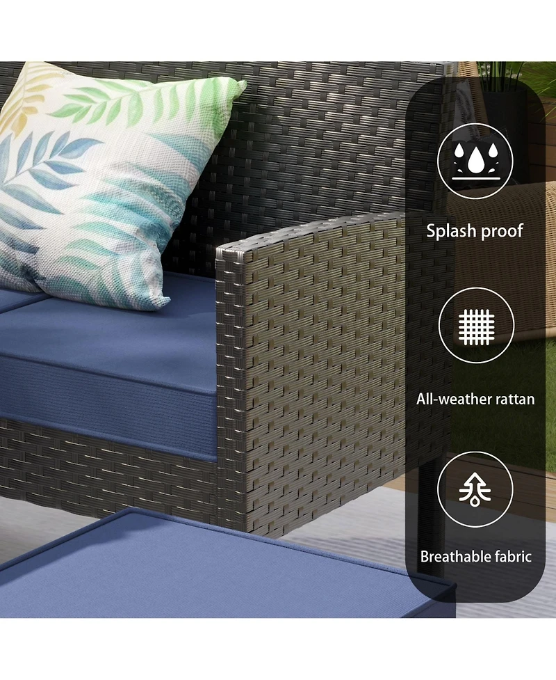 Clihome Small space patio furniture 7-piece outdoor set