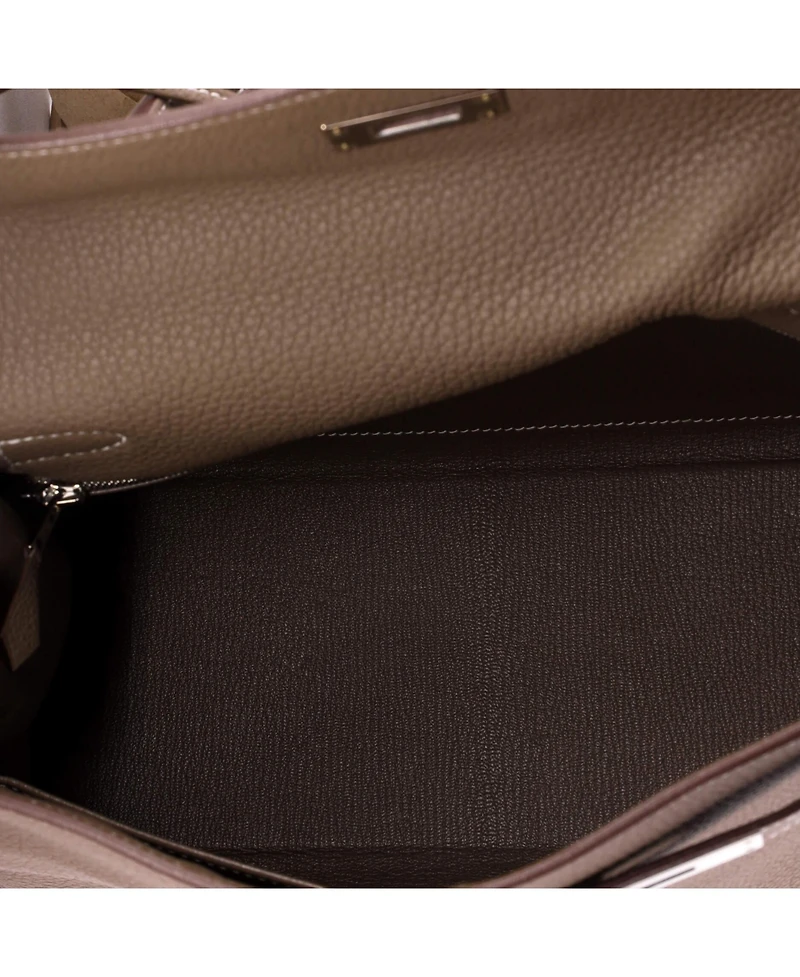 Pre-Owned Hermes Kelly Handbag Grey Togo with Palladium Hardware