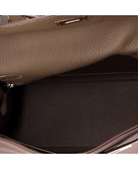 Pre-Owned Hermes Kelly Handbag Grey Togo with Palladium Hardware