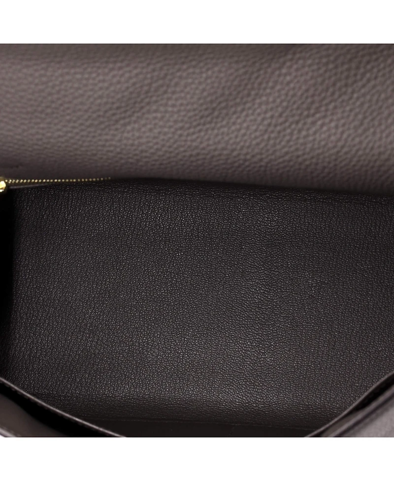 Pre-Owned HERMES Kelly 28 Handbag Grey Togo with Gold Hardware