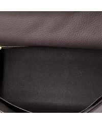 Pre-Owned HERMES Kelly 28 Handbag Grey Togo with Gold Hardware