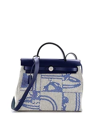 Pre-Owned HERMES 31 Herbag Zip Relief Brides de Gala Toile and Leather