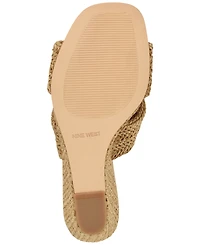 Nine West Women's Nejia Woven Slip-On Wedge Sandals